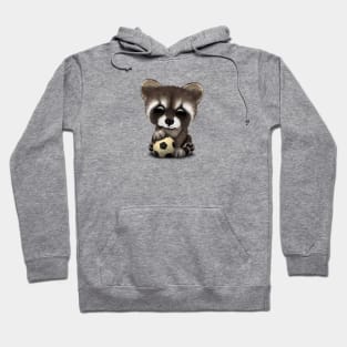 Cute Baby Raccoon With Football Soccer Ball Hoodie